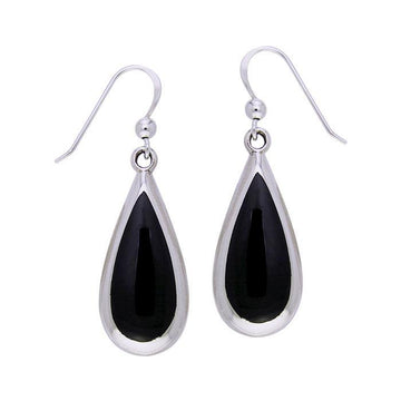 Pear Cabochon Gemstone Silver Earrings TE2942 - Jewelry